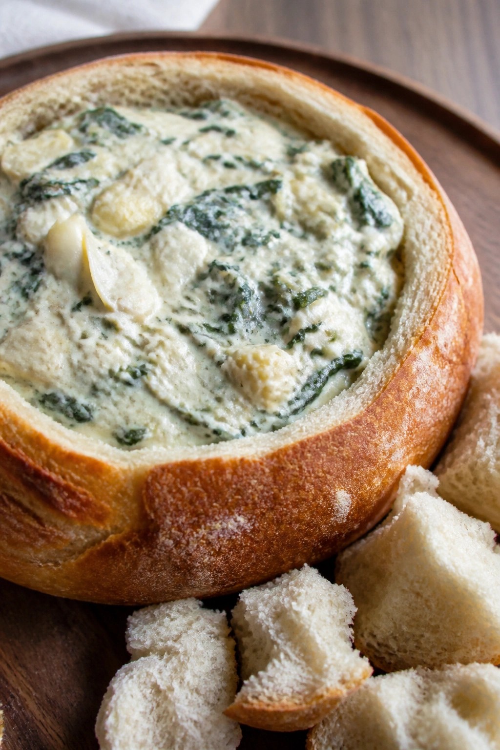 Cauldron Spinach Artichoke Dip with Bread