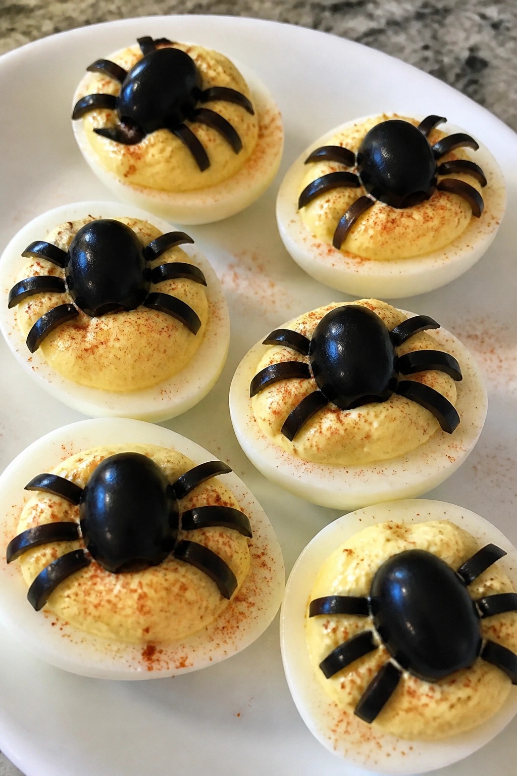 Spooky Spider Deviled Eggs