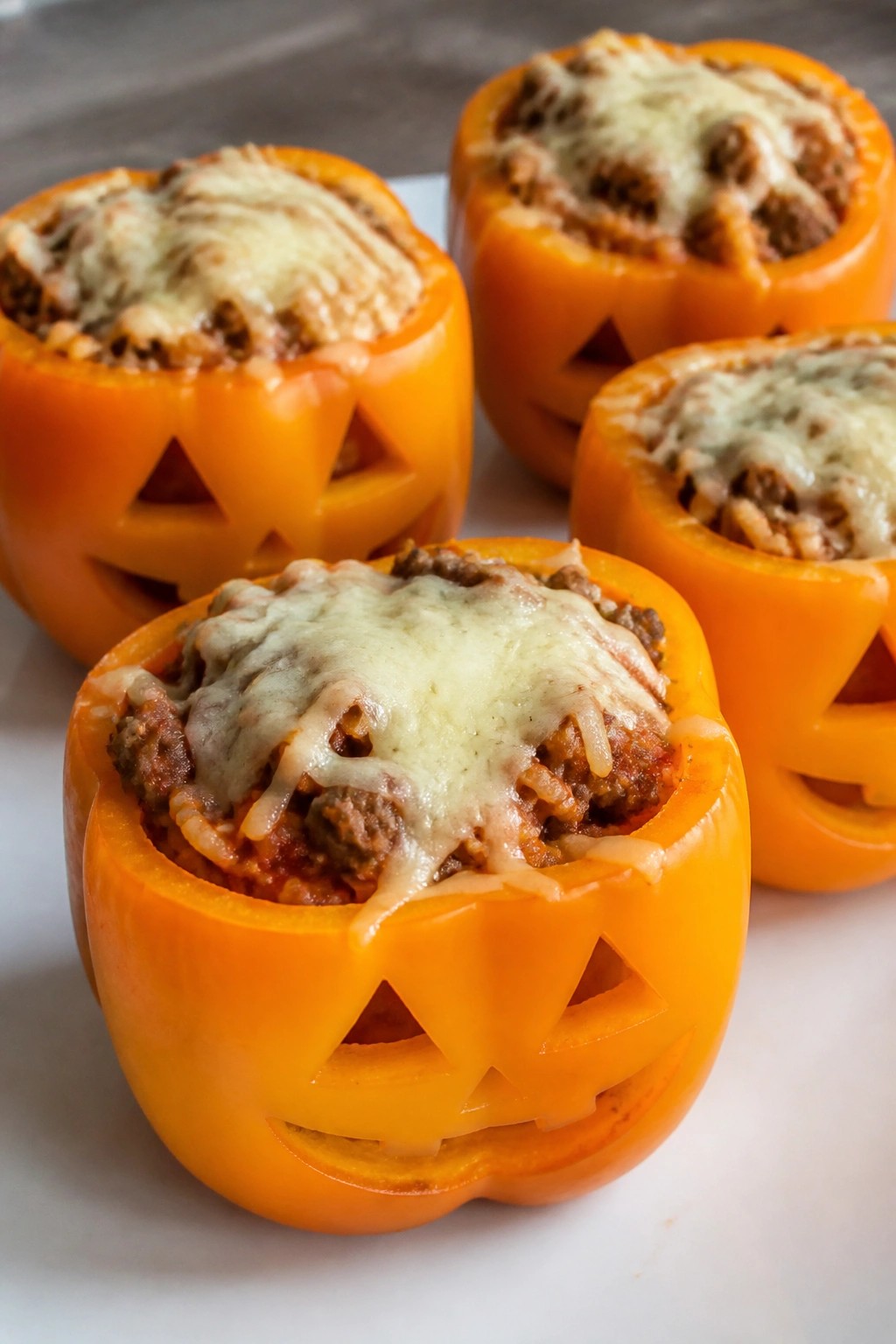 Stuffed Jack-o'-Lantern Bell Peppers